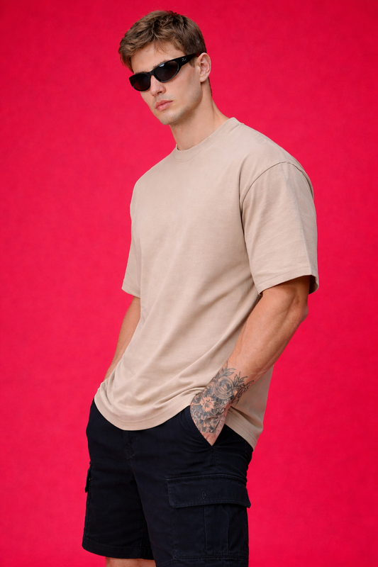 Biege Oversize 240 GSM T shirt