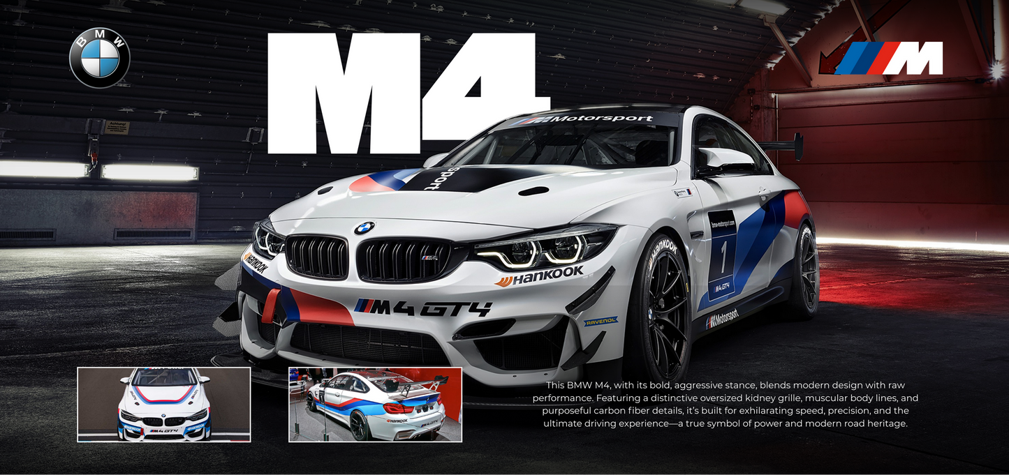 BMW M4 GT4 – Motorsport Performance Metal Poster
