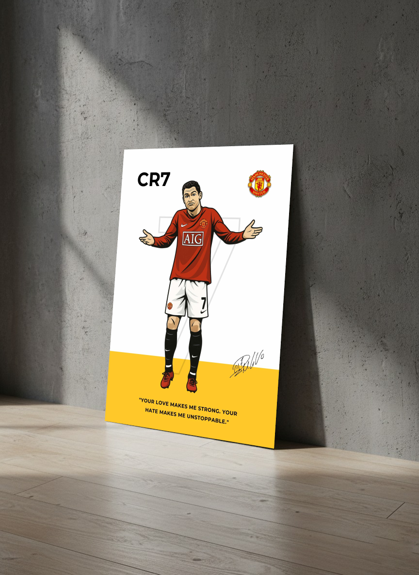 Unstoppable No.7 – Football Legend Metal Wall Poster