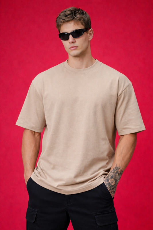 Biege Oversize 240 GSM T shirt