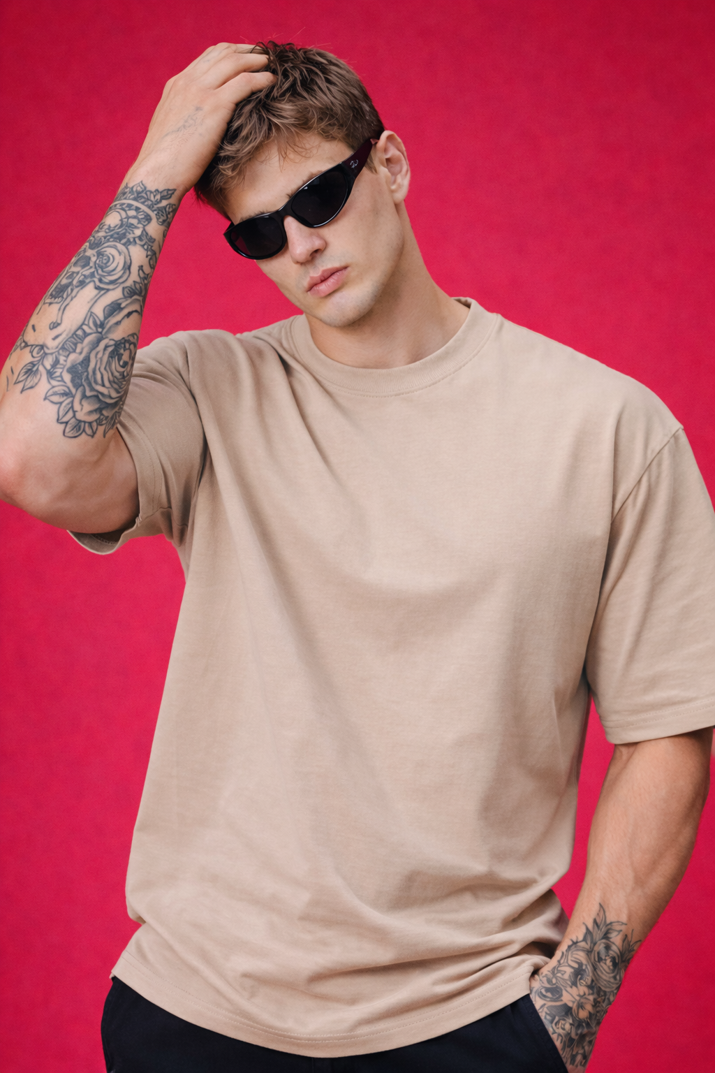 Biege Oversize 240 GSM T shirt