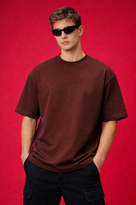 Brown Oversize 240 GSM T shirt