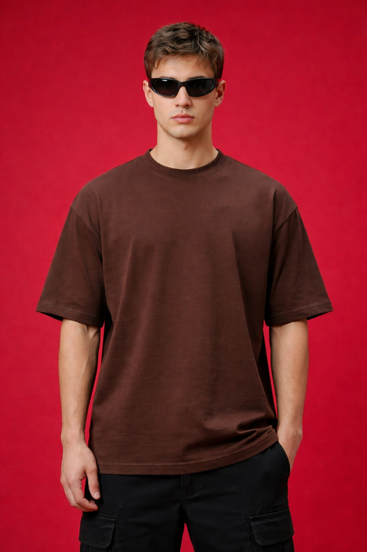 Brown Oversize 240 GSM T shirt