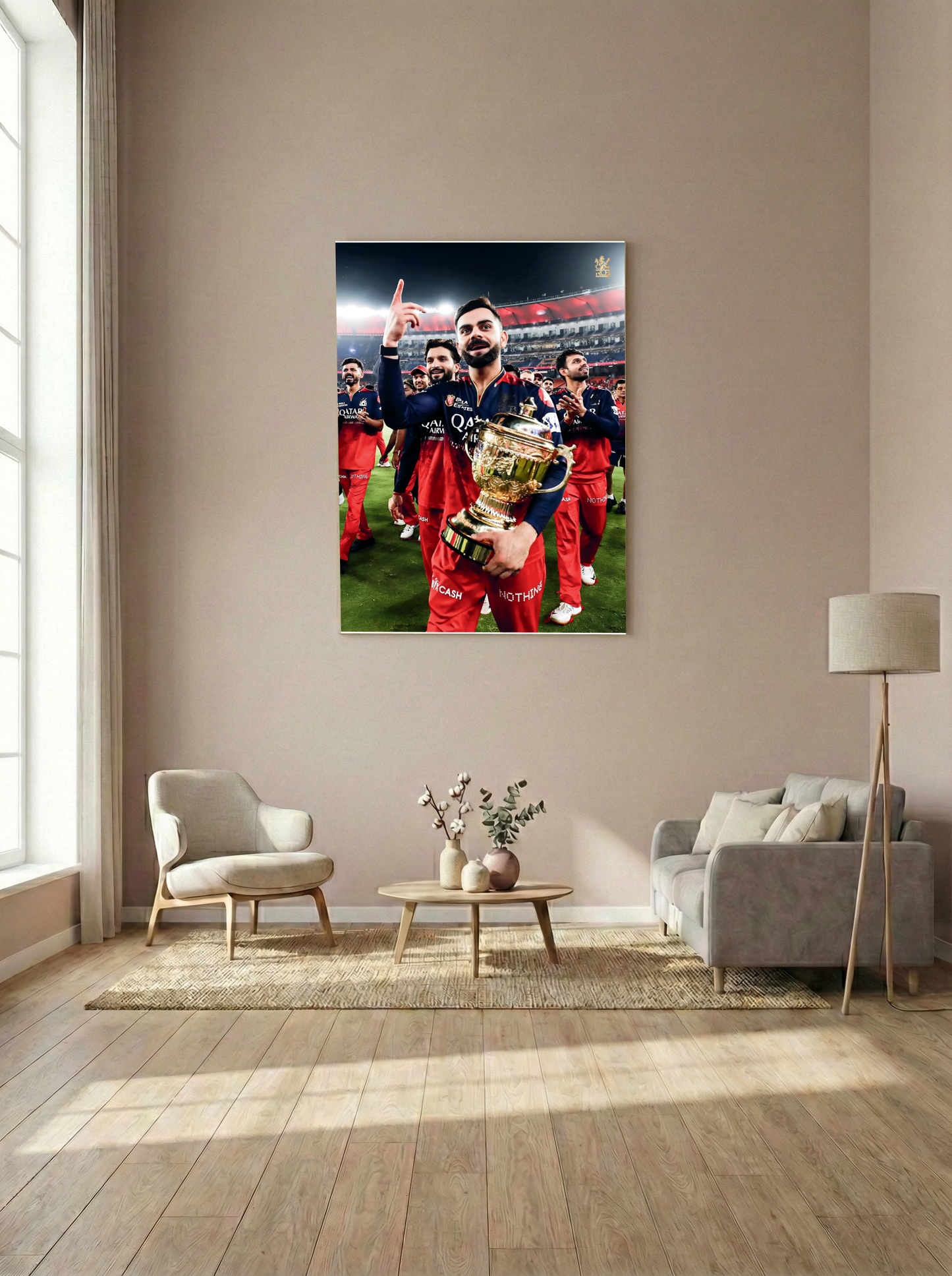Champions Rise | Trophy Lift Cricket Metal Poster