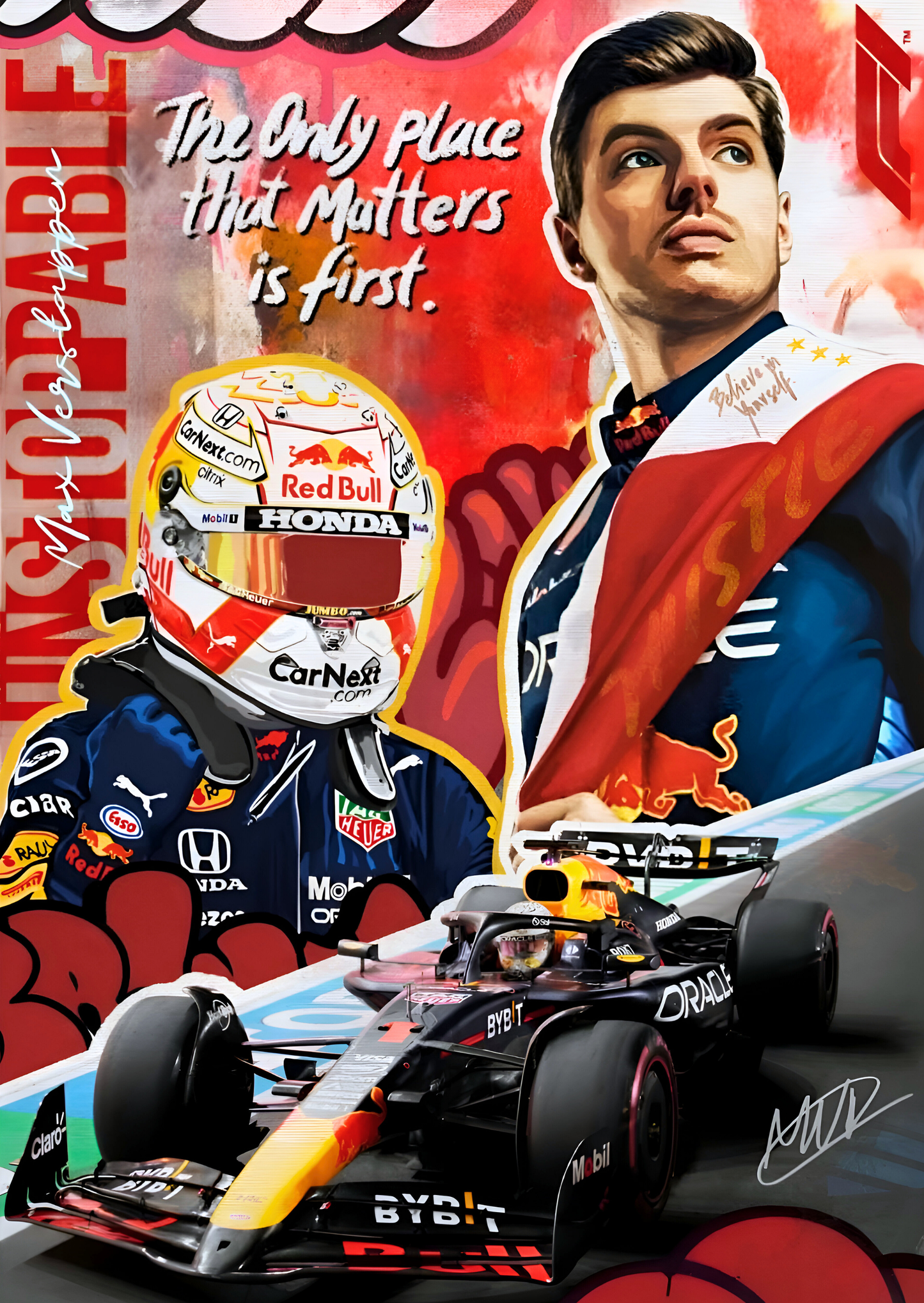 Champion’s Mindset – Motorsport Legend Metal Wall Poster