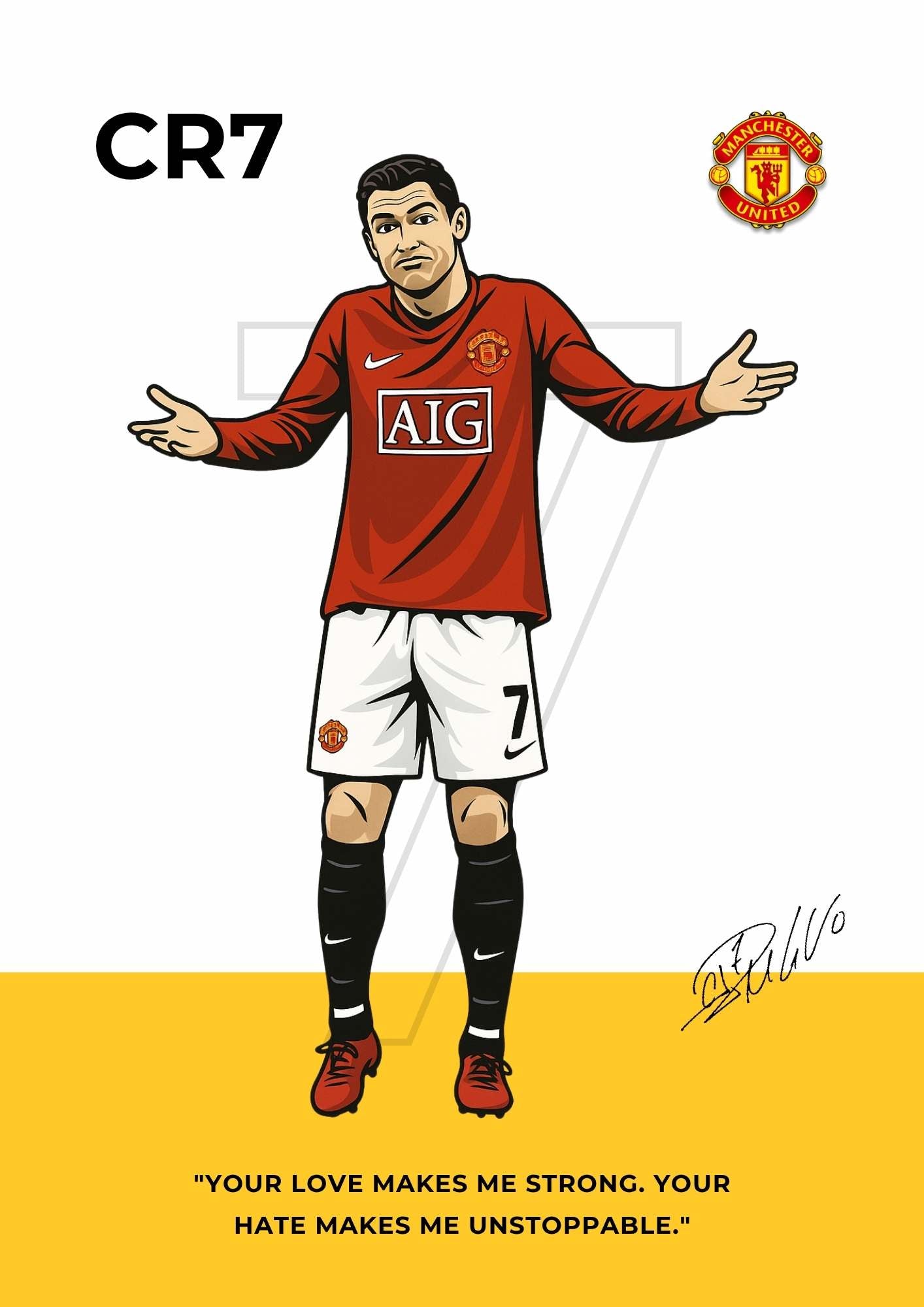 Unstoppable No.7 – Football Legend Metal Wall Poster
