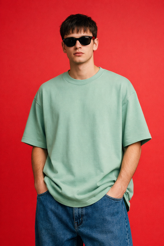 Sage Green Oversize 240 GSM T shirt