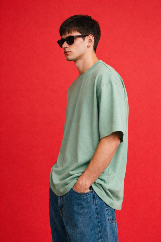 Sage Green Oversize 240 GSM T shirt
