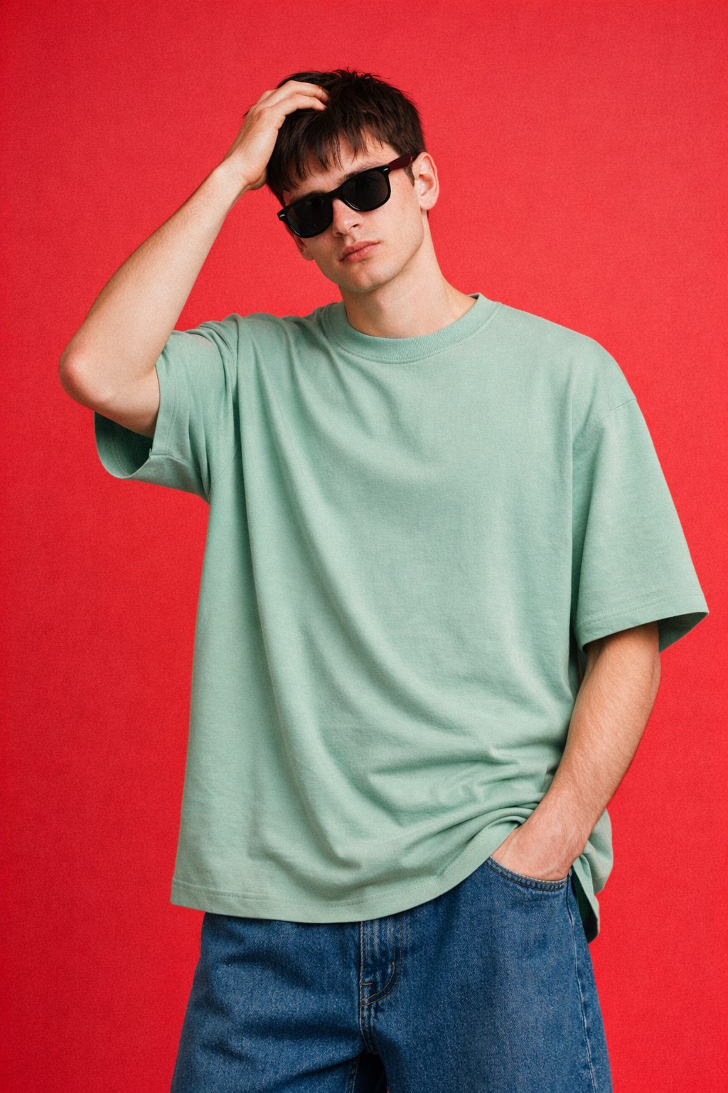 Sage Green Oversize 240 GSM T shirt